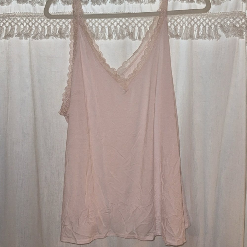 Soft Lace Trim Pink Cami